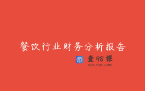 餐饮行业财务分析报告