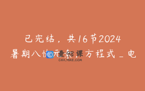 已完结，共16节2024暑期八快元素，方程式_电磁