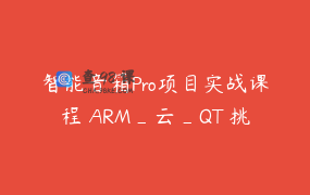 智能音箱Pro项目实战课程 ARM_云_QT 挑战年薪30W