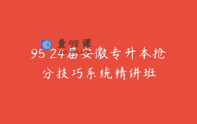95 24届安徽专升本抢分技巧系统精讲班