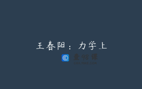 王春阳：力学上