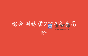 综合训练营2024寒春高阶