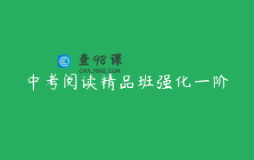 中考阅读精品班强化一阶