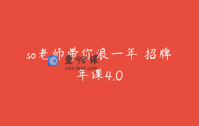 so老师带你浪一年 招牌年课4.0