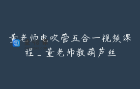 董老师电吹管五合一视频课程_董老师教葫芦丝