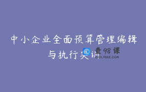 中小企业全面预算管理编辑与执行实训