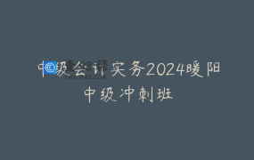 中级会计实务2024暖阳中级冲刺班