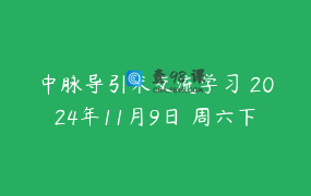 中脉导引术交流学习 2024年11月9日 周六下午3点-5点