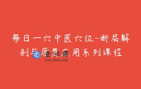 每日一穴中医穴位-断层解剖与康复应用系列课程