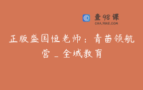 正版盛国恒老师：青苗领航营_全域教育