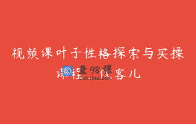 视频课叶子性格探索与实操课程_伐客儿