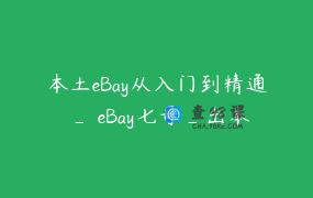 本土eBay从入门到精通 _ eBay七哥_出本土店