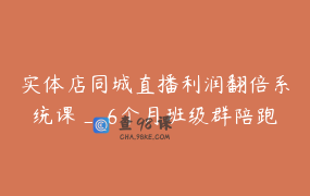 实体店同城直播利润翻倍系统课_ 6个月班级群陪跑 _._王欢欢