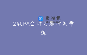 24CPA会计习题冲刺带练