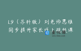 L9（苏科版）刘老师思维同步提升家长线上视频课