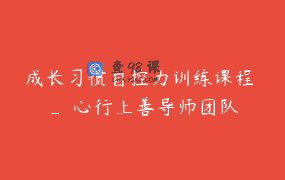 成长习惯自控力训练课程 _ 心行上善导师团队