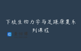 下肢生物力学与足踝康复系列课程