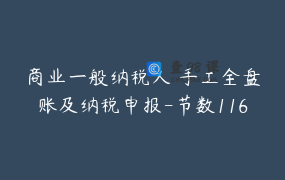 商业一般纳税人 手工全盘账及纳税申报-节数116