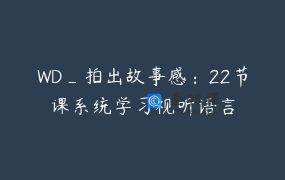 WD_拍出故事感：22节课系统学习视听语言