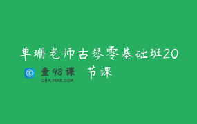 单珊老师古琴零基础班20节课