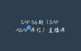 SAP 56期（SAP ABAP 课程）直播课
