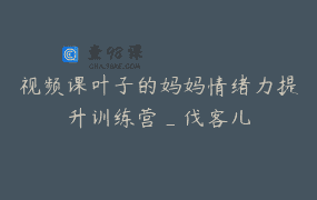 视频课叶子的妈妈情绪力提升训练营_伐客儿