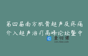 第四届南方肌骨超声及疼痛介入超声治疗高峰论坛暨中国医师协会肌骨超声