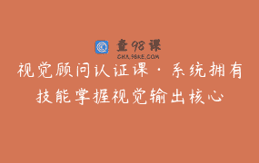 视觉顾问认证课·系统拥有技能掌握视觉输出核心